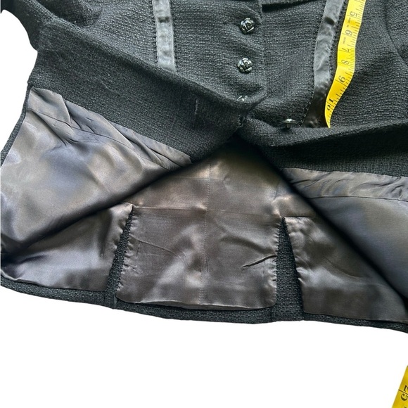 Rebecca Taylor Tweed Black Blazer Career Size 6 Preppy Academia Business Causal - Picture 8 of 12